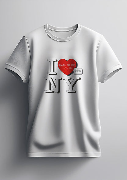 I Rather Be Sad In NY - Unisex Ultra Cotton Tee