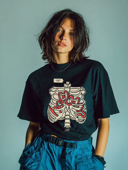 Oversized Tee - Hello Ribcage Empty Inside Design
