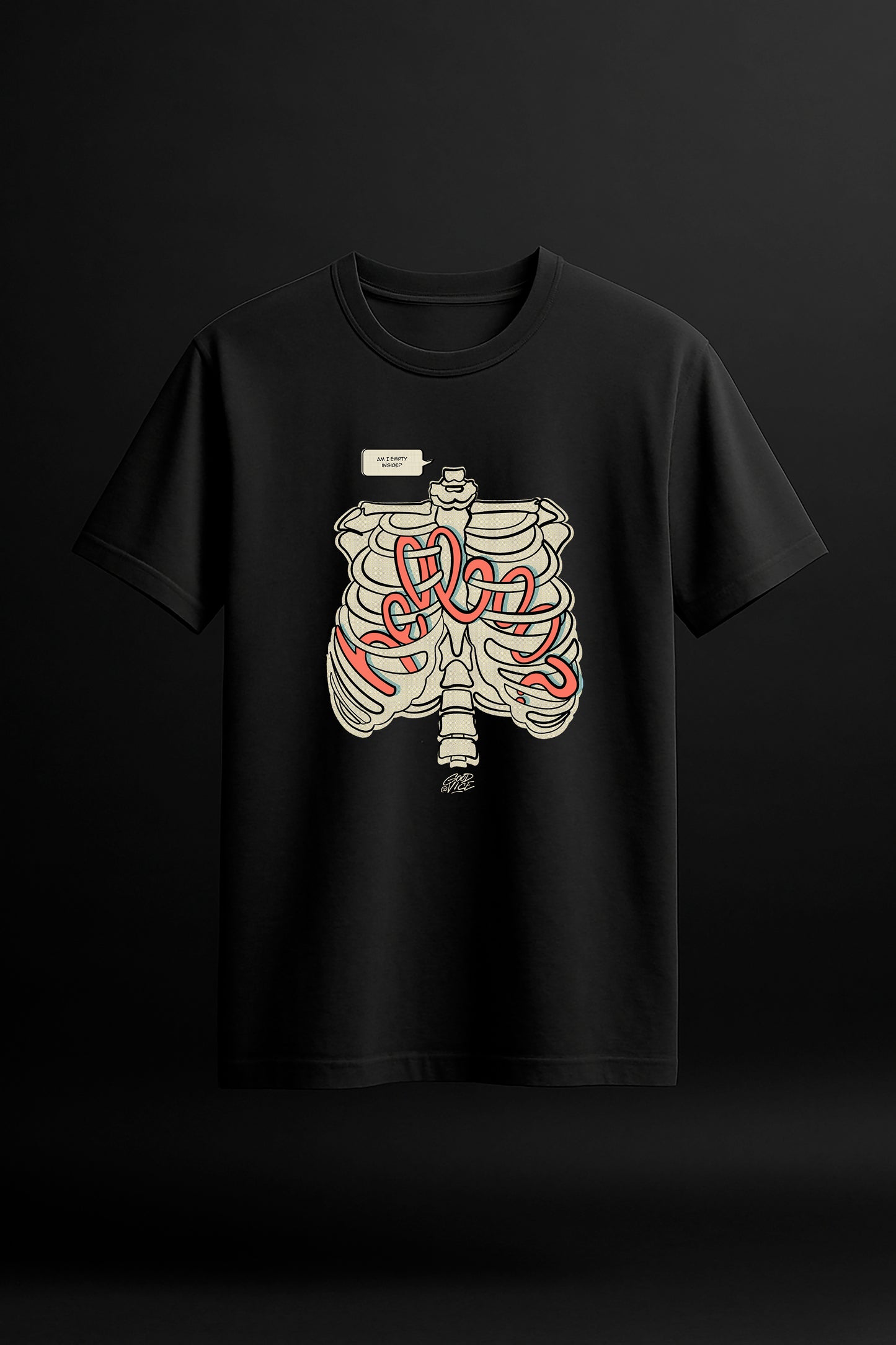 Oversized Tee - Hello Ribcage Empty Inside Design